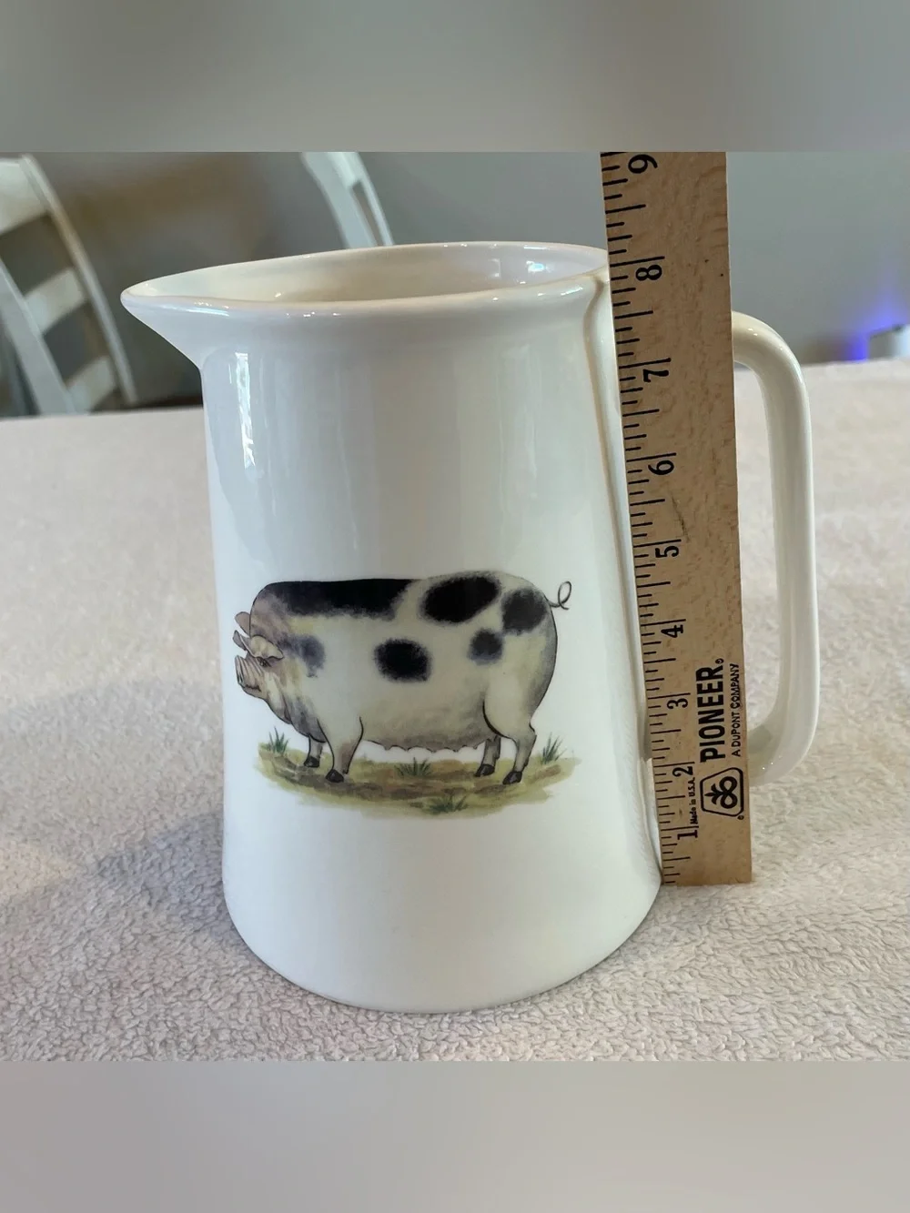 Grace Fine Porcelain Pig Pitcher Farmhouse Country Cottage Kitchen Decor
